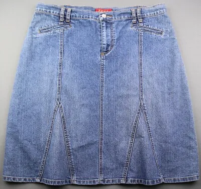 Women's Zena Jeans A-Line Jean Skirt Stretch Medium Wash Size 12 (Waist 36) • $55