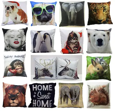 Animal Theme Home Decor Square Couch Lounge Sofa Cushion Cover Pillow Case 17x17 • £6.22