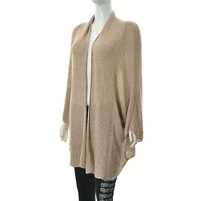 Marc O'Polo Women Comfort Fit Knitted Crochet Long Cardigan Open Front Size L • £18.88
