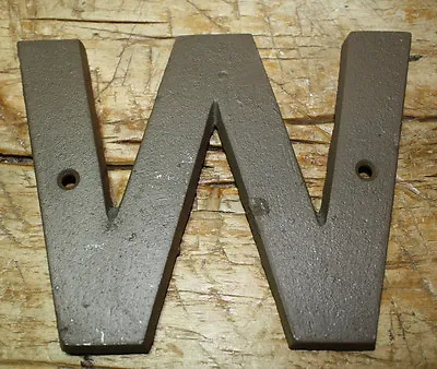 Cast Iron Industrial LETTER W Sign Rustic Brown 5  Tall Alphabet  • $7.99