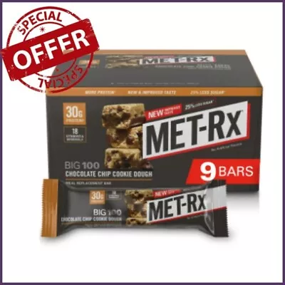 MET-Rx Big 100 High Protein Meal Replacement Bar Chocolate Chip Cookie Dough • $37.99