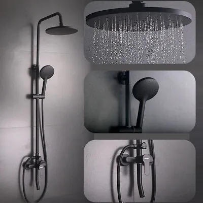 $51.28 • Buy Shower Faucet Set 3 Modes Hand Spray Rainfall Shower Mixer Tap Black Wall Mount