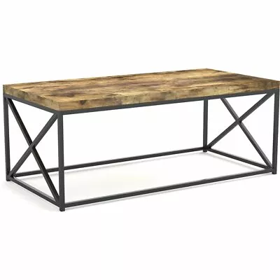 Safdie & Co. 44 L Coffee Table Black Metal In Brown Reclaimed Wood • $111.77