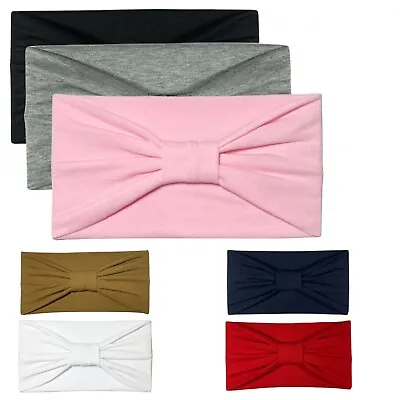 Wide Headband Stretchy Headbands For Women & Girls Soft Hairbands Ladies Yoga • £3.85