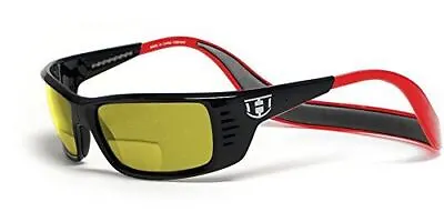 Hoven MEAL TICKET Clic Magnetic Polarized Sunglasses Black RED/Sun Yellow+2.25 • $223.47