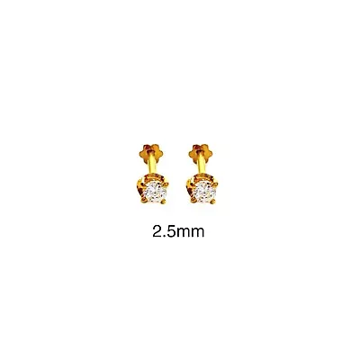 22ct Yellow Gold Cubic Zirconia Children's Stud Earrings (2.5/3.0mm) • £80