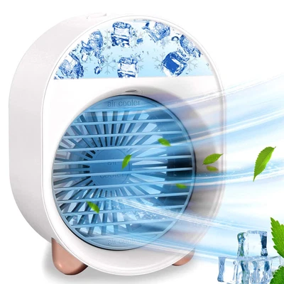 $17.99 • Buy Portable Mini Air Cooler Fan Air Conditioner Cooling Fan Humidifier Desk USB Fan