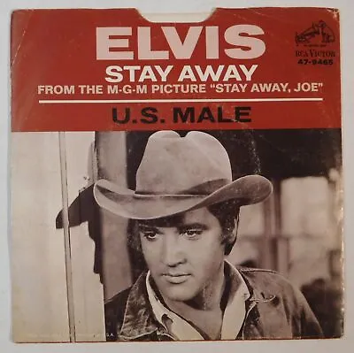 ELVIS PRESLEY Stay Away US Male RCA 45 With Picture Sleeve • $14.95