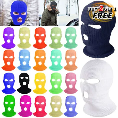 3 Hole Full Face Mask Ski Mask Cap Balaclava Outdoor Winter Beanie Tactical Hat • $5.75