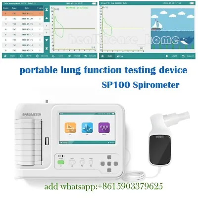 Portable Spirometer 7 Color Touch Screen Lung Function Printer Calibration SP100 • $399