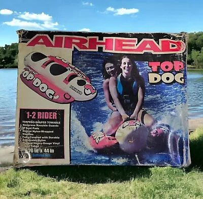 AIRHEAD Hot Dog DBL Rider Towable Inflatable Boat Tube 1-2 Person (Open Box) • $99.99