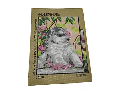 Margot Needlepoint Tapestry Canvas Puppy Pink 9in By 12in 10 Count De Paris • $31.19