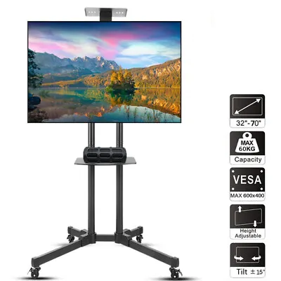 Mobile TV Stand Home Mount Display Trolley Cart For 32  - 65  Plasma/ LCD/ LED • £44.99