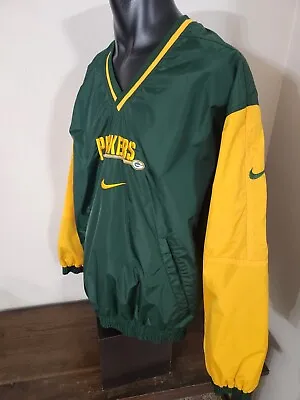 Vintage Nike Pro Line NFL Green Bay Packers Reversible Windbreaker Jacket Sz M/L • $35