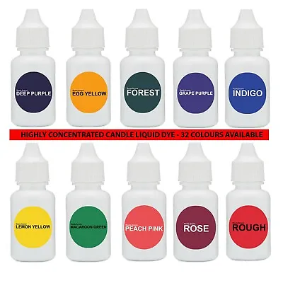 £3.95 • Buy 10ML Liquid Candle Wax Dye Soya & Paraffin Wax Bathbomb Melts Gel Pigment Dyes 