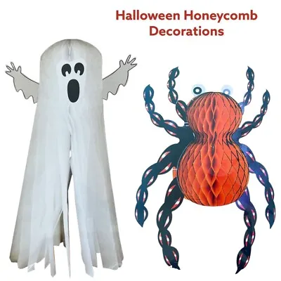 £3.20 • Buy Halloween Hanging 3d Spooky Ghost Spider Honeycomb Party Decorations Fun Scary 