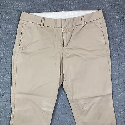 J Crew Pants Womens 10 Beige Broken In Scout Chino Tapered Crop Mid Rise #1a • $6