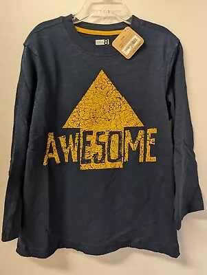 NEW Crazy 8 Gymboree Boys Long Sleeve Blue Awesome T Shirt Size 5 • $12.99