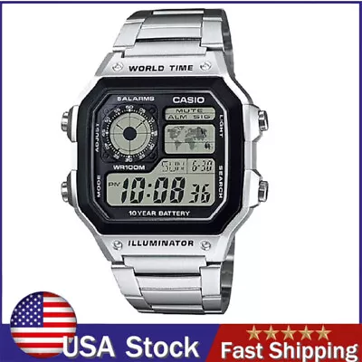 Men's Digital Watch Fashion LED Luminous Student Electronic Watch Square Watch S • $9.98