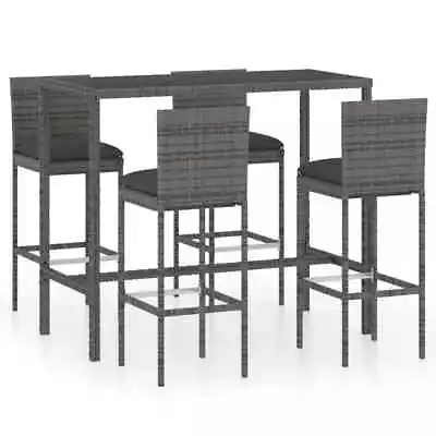 5-Piece Outdoor Bar Set Garden Patio Dining Stools Chairs Wicker Table Furniture • $488.14