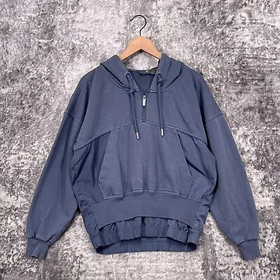 Adidas X Stella McCartney Jacket XS Womens Blue Fleece Pullover Hoodie Oversize • $49.99