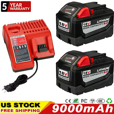 For Milwaukee M18 XC 9.0AH Extended Lithium Battery 48-11-1890 /Fast Charger New • $11.49