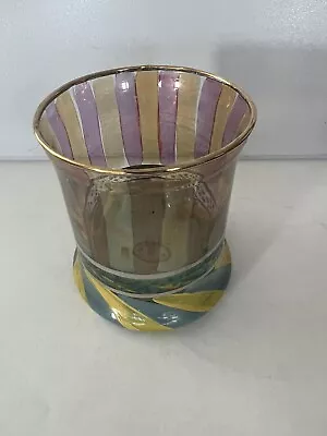 Mackenzie Childs Glass Stripes Double Rocks Hand Painted Retired • $60