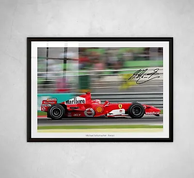 Michael Schumacher Signed Print Photo  Ferrari Framed Gift • $7.57