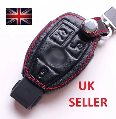 Black Leather Remote Key For Mercedes Benz Amg W203 W210 W211 Fob Cover Case 6 • $12.74