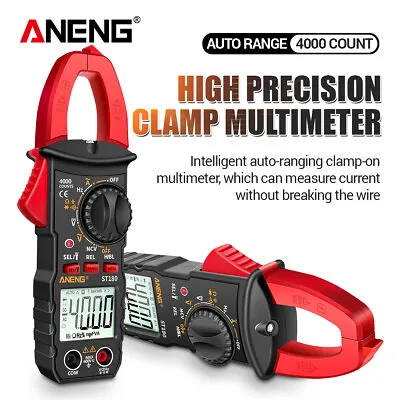 Handheld True RMS Digital Clamp Meter Multimeter AC DC Volt Amp Ohm Cap Tester • £14.99