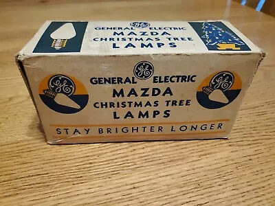 Vintage C 9.5 Christmas Tree Lamps Box Of 10 G-E Mazda Untested Pink/ Blue Bulbs • $49.99