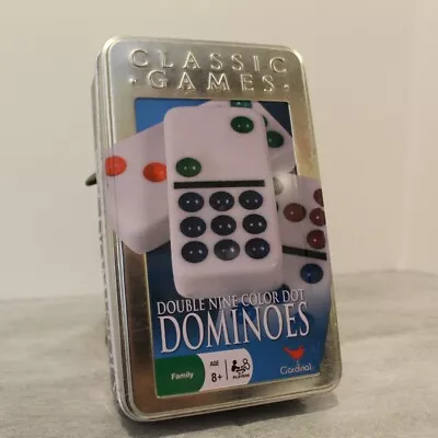 Double Six Color Dot Dominoes New In Metal Tin By cardinal Games Mexican Train • $10