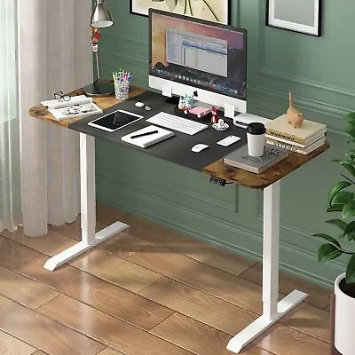 Ufurniture Electric Standing Desk Adjustable Height Sit Stand Table Walnut 140cm • $205.19