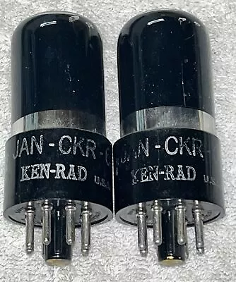 Matched Pair NOS KEN-RAD JAN-CKR 6SN7GT VT-231 Black Glass Preamp Tube Amplitrex • $295