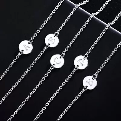 925 Sterling Silver 25 Letter Chain Bracelets For Women Fashion Wedding Jewelry • £1.96