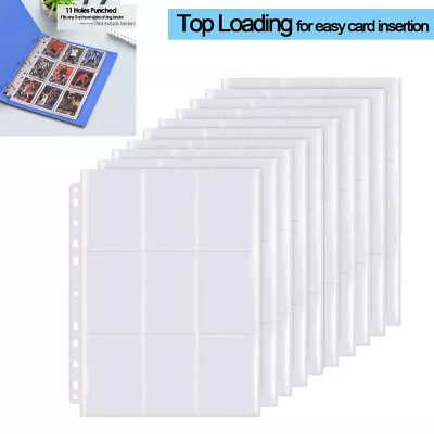 Double-Sided 9-Pocket Pages Trading Card Sleeves Pages Collectors For Pokemon UK • £6.79