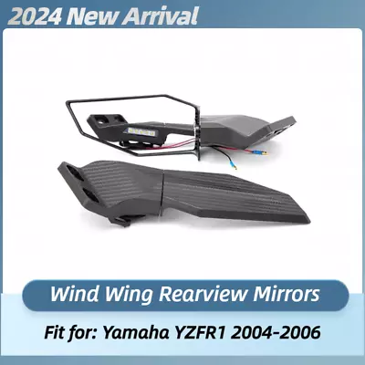 Rearview Wing Mirrors W/ LED Turn Signals Lights For Yamaha 2004 2005 2006 YZFR1 • $45.50