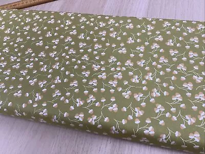 CLEARANCE Bolt End 30cm X 110cm 100% Cotton Fabric Moda Cozy Up Acorn Green • £1.75