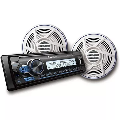 Pioneer MXT-MS316BT MARINE BOAT UTV Media Player Stereo + 2x 6.5  White Speakers • $122.99