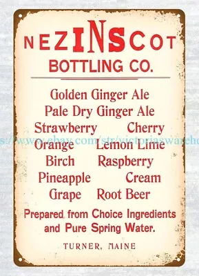 Cottage Farm Plaque NEZINSCOT BOTTLING CO Turner Maine Metal Tin Sign • $18.99