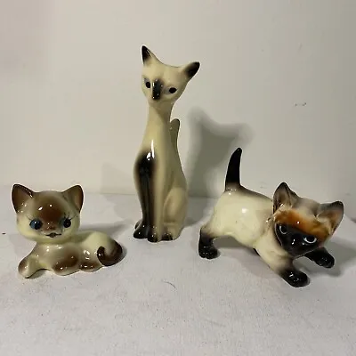 Vintage Retro Kitsch Cat Figures Figurine Ceramic Japan Made • $45