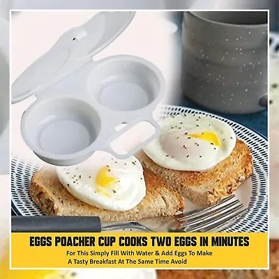 Microwave Egg Poacher To Poach 2 Eggs - Kitchen Accessory - Bpa Free - No Mess • £4.75