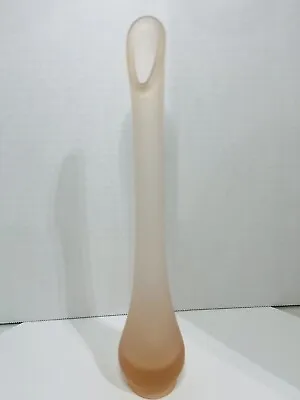 Vintage  Viking Glass Pink  / Peachy Satin 11 .5  Swung Vase Bud Vase #ES01 • $30