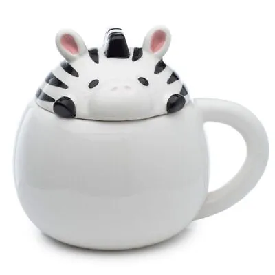 Adoramals Zebra Peeping Coffee Mug Cup With Lid New Gift Box • £8.95