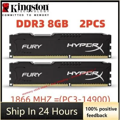 £22.20 • Buy KINGSTON HyperX FURY DDR3 1866 16GB KIT 2x 8GB PC3-14900 Desktop RAM Memory DIMM