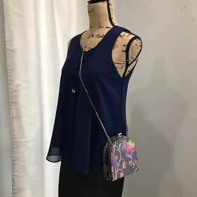 Zara Studded Floral Clutch Crossbody Handbag Evening • $39