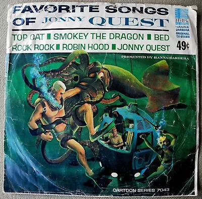JONNY QUEST Favorite Songs Of... '65 HBR Hanna-Barbera TV Cartoon Themes EP & PS • $3.99