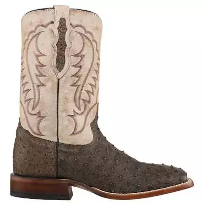 Tony Lama Augustus Saddle Square Toe Cowboy  Mens Brown Off White Casual Boots • $187.95