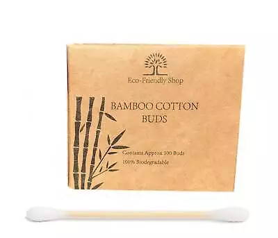 Bamboo Cotton Buds 200-9600 Natural Wooden Ear Swab Makeup Buds Eco Friendly • £3.25