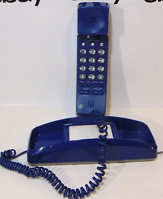 Telephone Blue Rare Vintage 1970s General Electric Trim Line Round Push Button • $29.99